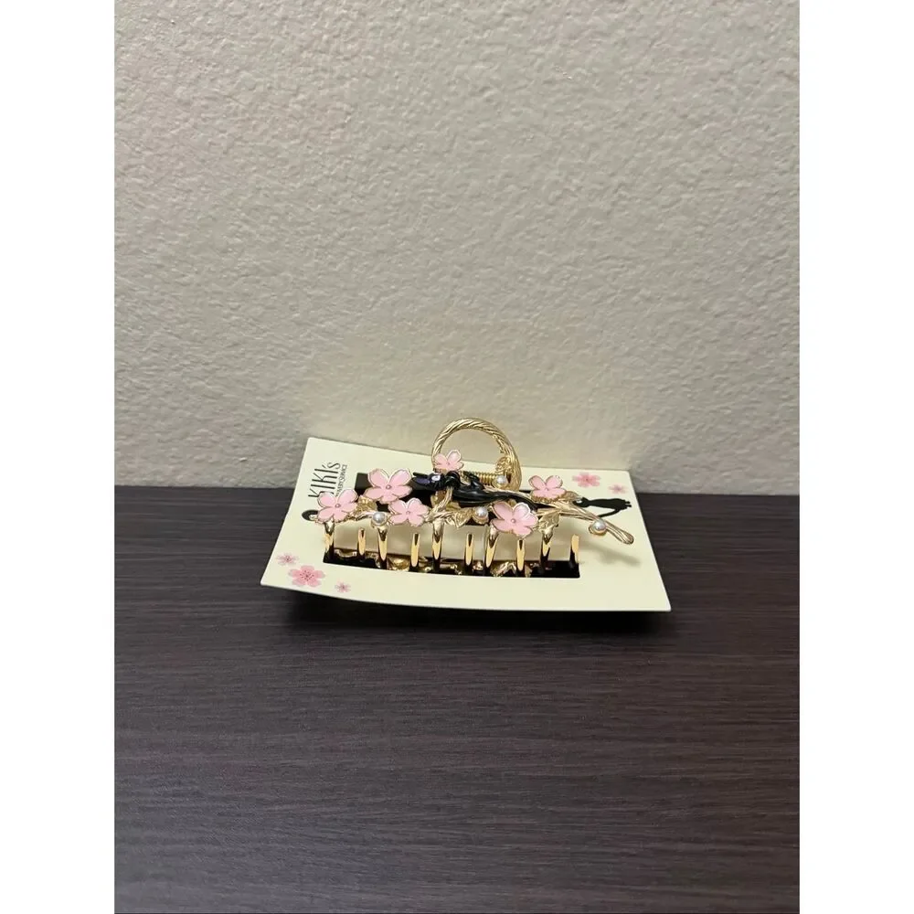 Studio Ghibli Kiki's Delivery Service Jiji Sakura Claw Hair Clip